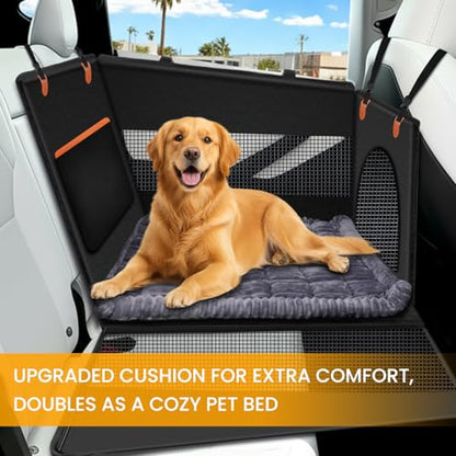 Large Dog Car Seat Cover with Dog Bed Mat for Back Seat Half
