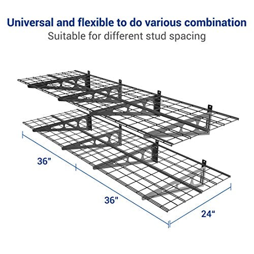 WR26B SBA 2' x 6' Wall Shelf Garage Storage Rack (2 Count)