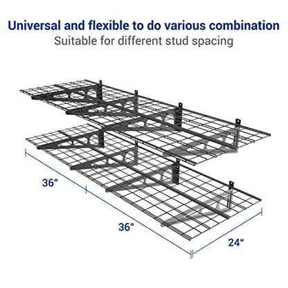 WR26B SBA 2' x 6' Wall Shelf Garage Storage Rack (2 Count)