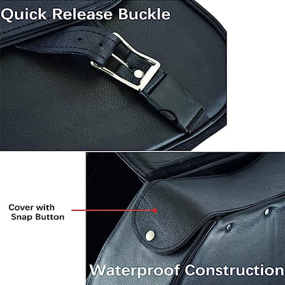 Naked Cowhide Leather Motorcycle Saddle Bags Throw Over Saddlebags (2 Count)