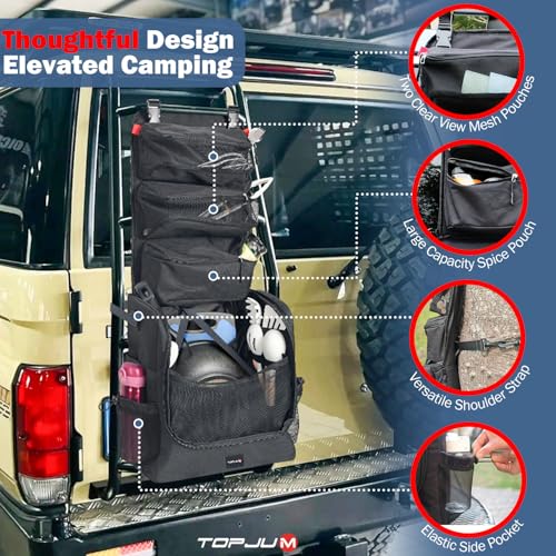 Camp Kitchen Organizer with Hanging Storage & Paper Towel Holder