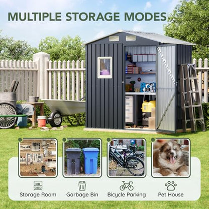 6 x 4 FT Metal Storage Shed for Backyard
