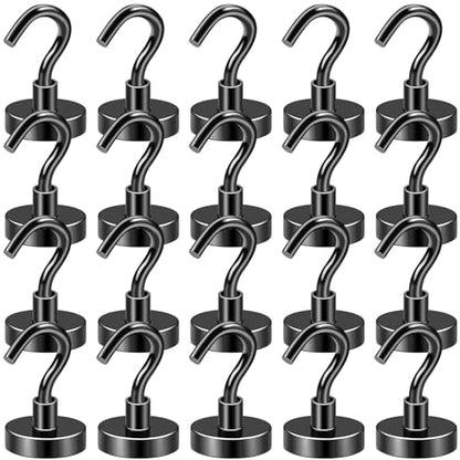 Magnetic Hooks 20pcs 50lbs Cruise Essentials 2026 Magnet Hook Black (20 Count)