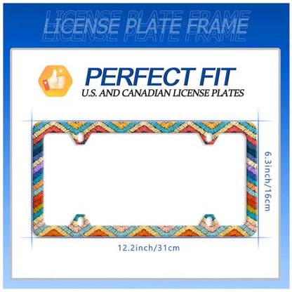 Boho License Plate Frame Stainless Steel Car Accessory 6.3x12.3 Inch