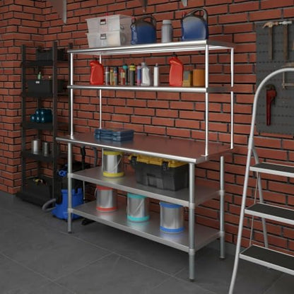 Stainless Steel Work Table with 2 Shelves