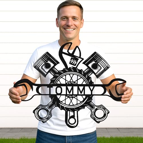 Custom Garage Workshop Metal Sign Personalized Tool Name Wall Art for Car Truck Mechanic Shop Decor Durable Steel Sign for Dad Husband Men’s Auto Workspace or Fence