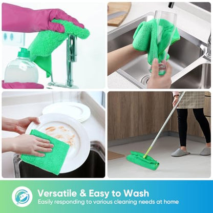 Green Microfiber Cleaning Cloth (12 Count)