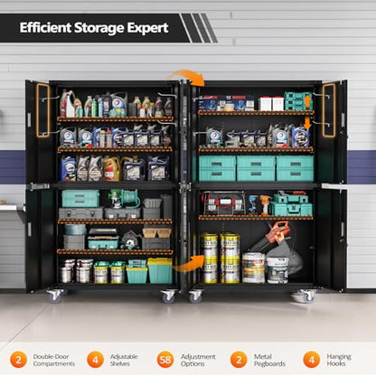 Large Garage Storage Cabinet with 4 Doors