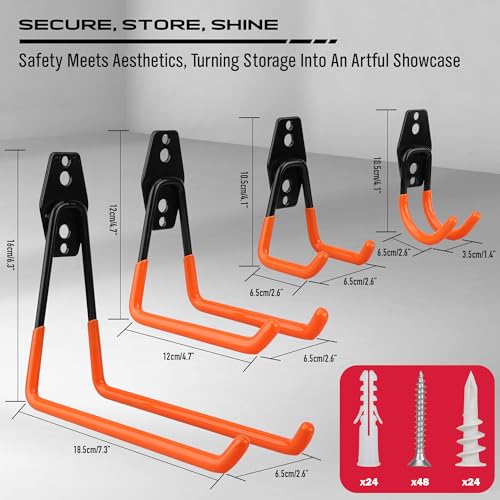 15 Piece Garage Wall Hooks with 3 Extension Straps (15 Count)