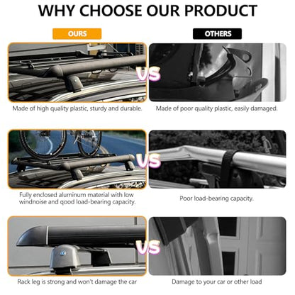 50" x37.8" x3.54" Universal Aluminum Roof Rack Rooftop Cargo Carrier Luggage Basket 330LBS Heavy Duty Car Top Luggage Holder for Cars SUVs and Trucks