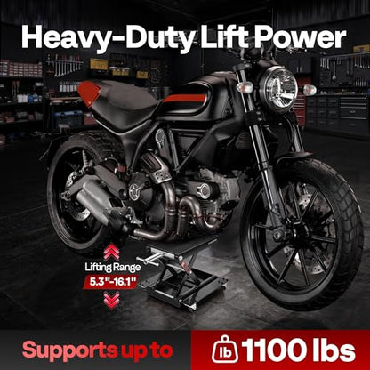 1100 Lbs Motorcycle Lift Jack with Dolly Wheels