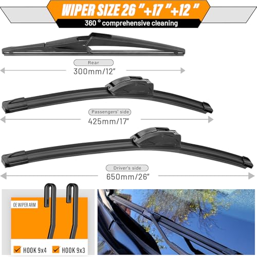 Windshield Wiper Blade Replacement for Nissan Rogue Pathfinder