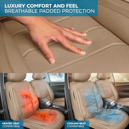 Curated Elite Leather Seat Covers for Cars & SUVs (2 Count)