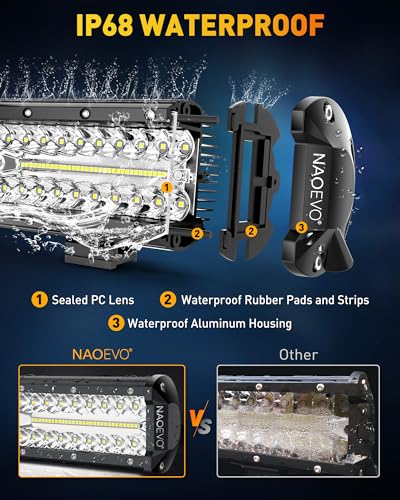 12 Inch LED Light Bar with 4PCS 4 Inch LED Pod