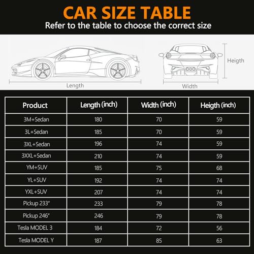 Car Cover Waterproof All Weather for Tesla Model 3
