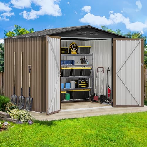 8'x6' Large Metal Outdoor Storage Shed
