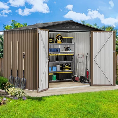 8'x6' Large Metal Outdoor Storage Shed
