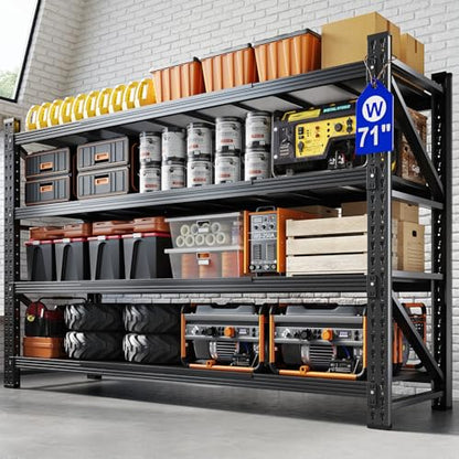 71" W Metal Garage Storage Shelves