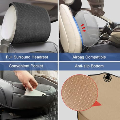 2 Pack Black Ventilated Cooling Mesh Car Seat Covers (2 Count)