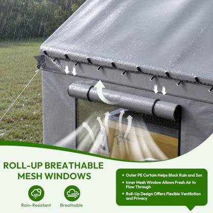 10x20FT Carport Heavy Duty Portable Garage Storage Tent with Large Rolll UP Window & Door
