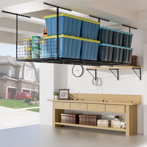 Garage Ceiling Storage Racks with Side Panels
