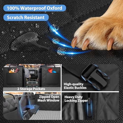 Truck Hard Bottom Dog Back Seat Cover with Egg Crate Foam Bed