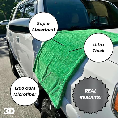 Hydro-FIL XL | Professional Grade Microfiber Towel | Extra Large 20” x 31.5” | Highly Absorbent | Premium Drying Cloth for Car Detailing | Green