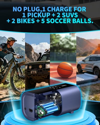Dual Cylinder Tire Inflator Portable Air Compressor With 8.3