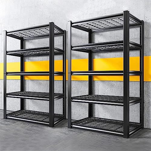 2 Pack Garage Shelving 3200 LBS Load Space Saving Storage Shelves (2 Count)