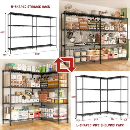 4 Tier Heavy Duty Wire Shelving