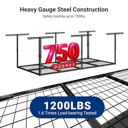 3x8 Overhead Garage Ceiling Storage Rack Organization