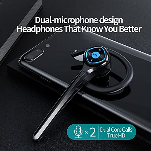 Wireless Bluetooth Earpiece Headphone Dual Noise Cancelling Mic Painless Open