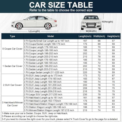 16 Layers Hatchback Car Cover Waterproof All Weather Heavy Duty