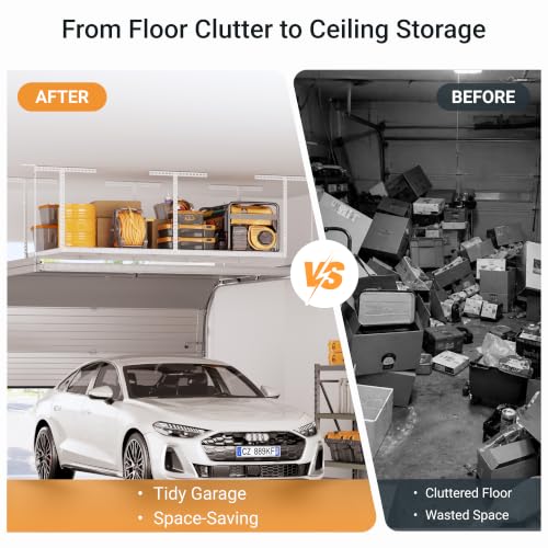 4x8ft Overhead Ceiling Garage Storage Rack