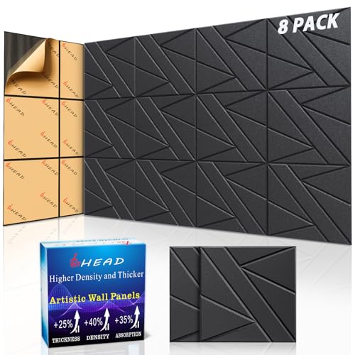 12in Acoustic Panels for Walls (8 Count)