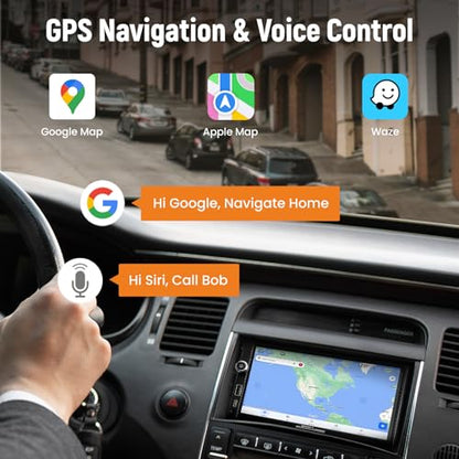 7” Double Din Car Stereo with Apple CarPlay & Android Auto