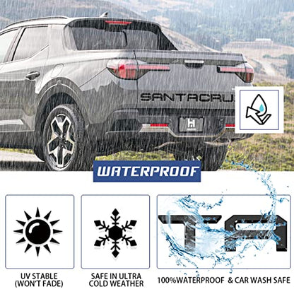 Tailgate Inserts Letters Compatible for 2022 2023 2024 2025 2026 Santa Cruz 3D Raised & Strong Adhesive Decals Letters Rear Emblem Decal Sticker Compatible for Santa Cruz Accessories