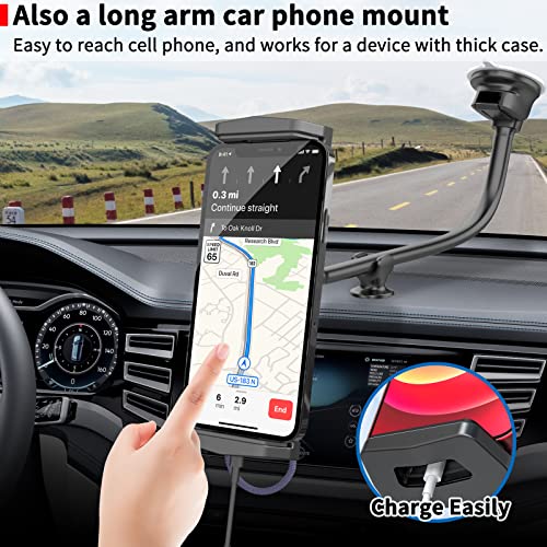 Upgraded Tablet Car Mount for iPad Truck Holder Long Arm Extension