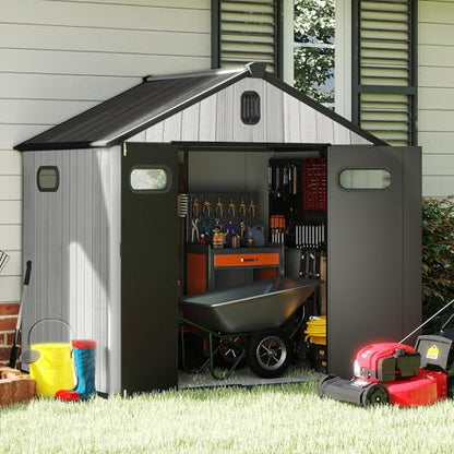 Domi 8x6 FT Resin Outdoor Storage Shed