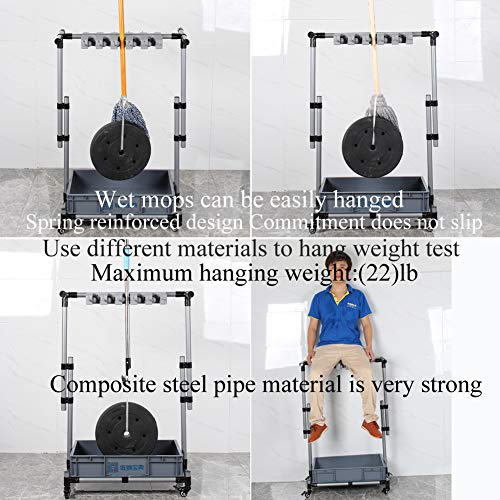 Broom And Mop Holder Put Wet Movable Floor