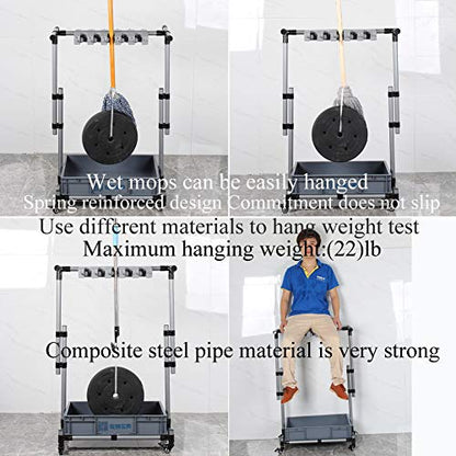 Broom And Mop Holder Put Wet Movable Floor