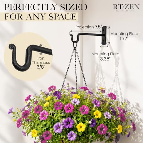 Plant Hangers Outdoor or Indoor Heavy Duty Wall Bracket Hooks (2 Count)