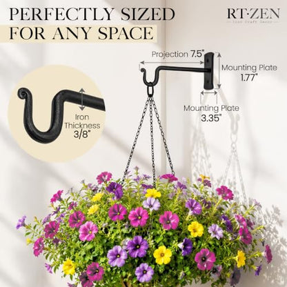 Plant Hangers Outdoor or Indoor Heavy Duty Wall Bracket Hooks (2 Count)