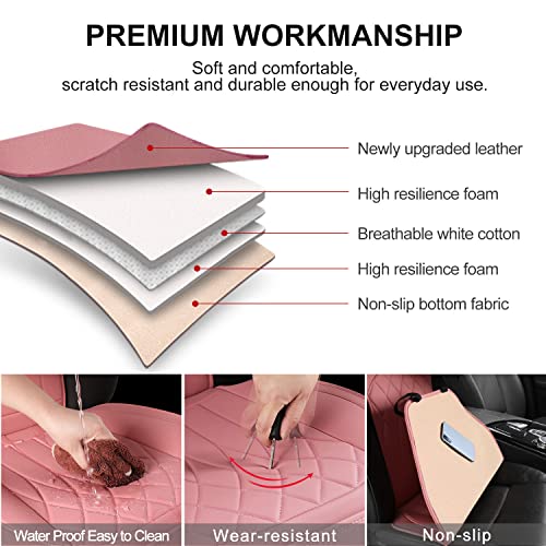 1 Pack Waterproof Front Car Seat Cover for Car Truck SUV Pink