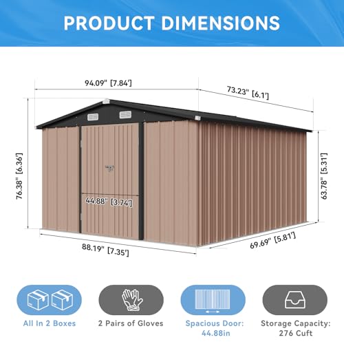 8x6 FT Outdoor Storage Shed