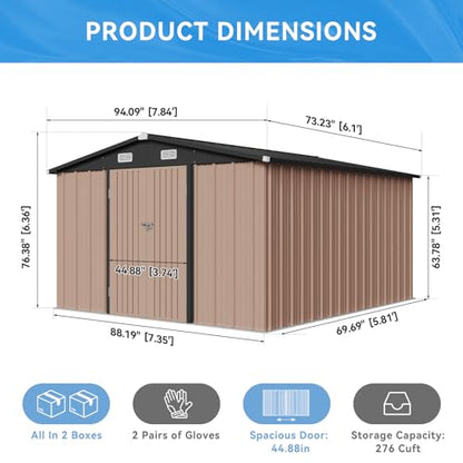 8x6 FT Outdoor Storage Shed