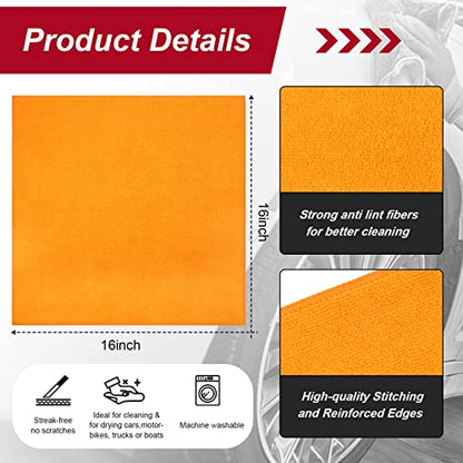 200 Pcs Microfiber Cleaning Cloth 16x16 Inch Microfiber Towels for Car Ultra Absorbent Cleaning Rags Reusable Lint Free Streak Free Detailing Towel for Car Washing Drying Dusting