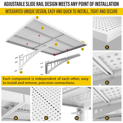 4 pack 2x3ft Adjustable Garage Wall Shelving 1120lbs Load Capacity Heavy Duty Wall Mounted Storage Shelf Metal Floating Shelves for Garage (4 Count)
