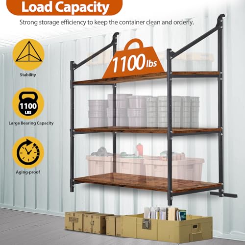 2 Pack Hanging Heavy duty Adjustable Shelf 56.5x22 Cargo Container Shelving units (2 Count)