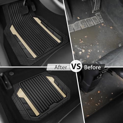 Heavy Duty Rubber Car Mats Metallic (4 Count)